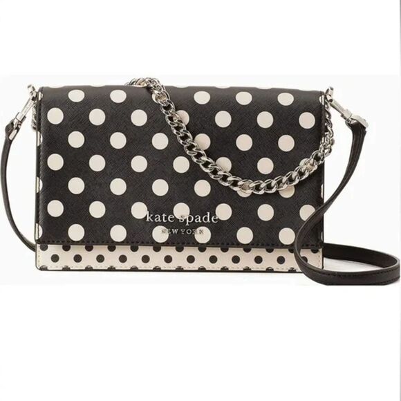 kate spade Handbags - Kate Spade Polka Dot Crossbody Bag Black & White